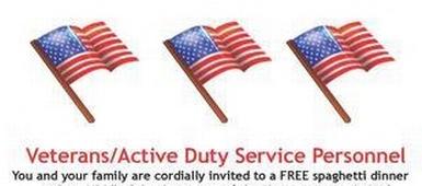 Free Dinner Offered to Veterans & Active Service Personnel